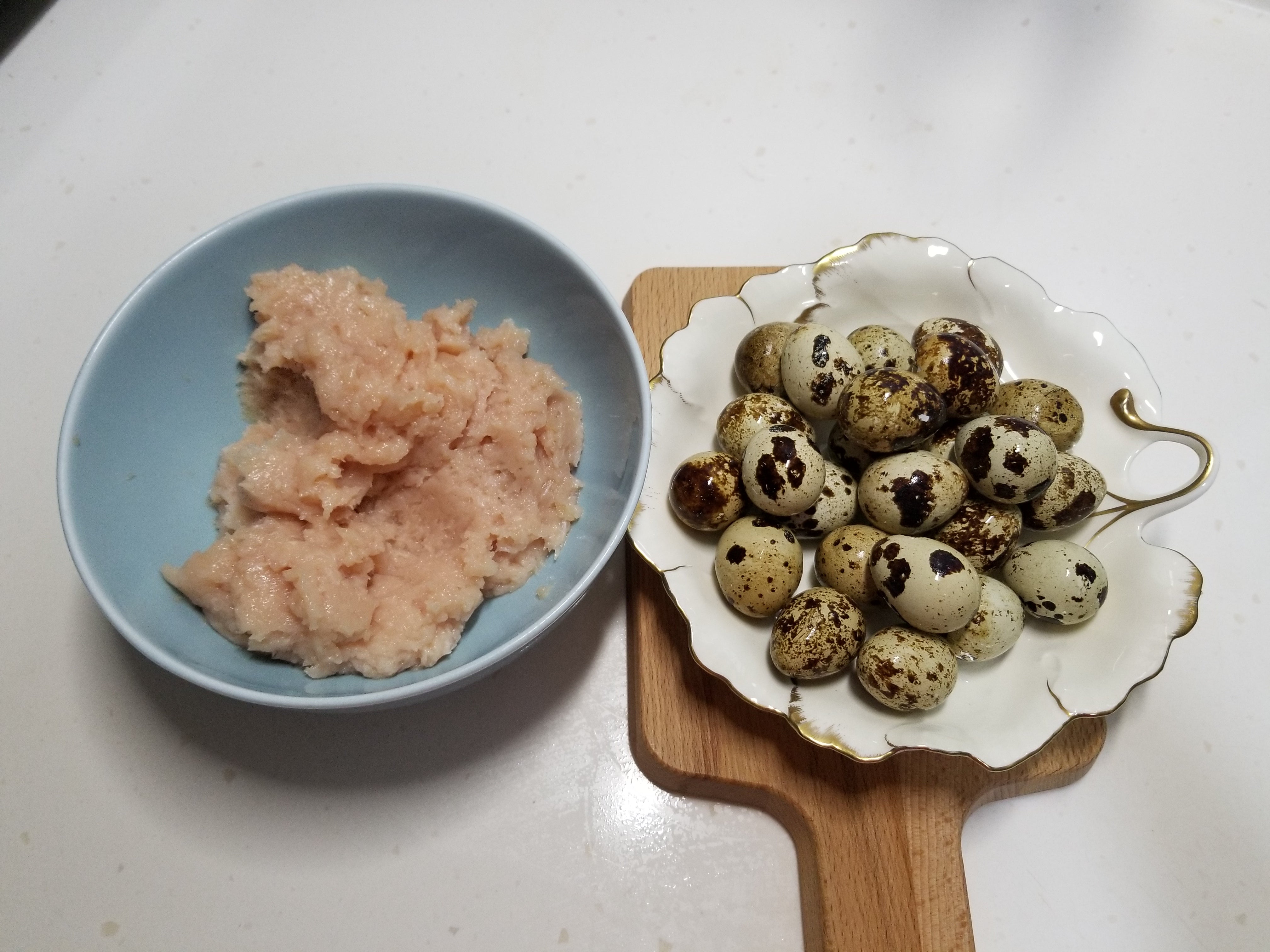 Quail Egg Yolk Meat Balls